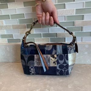Coach patchwork denim hobo bag
